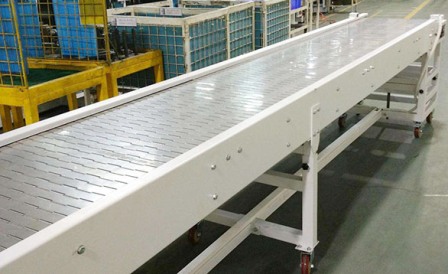 客戶推薦不銹鋼鏈板輸送機(jī)廠家，不銹鋼板鏈輸送線，鍍鋅鏈板輸送機(jī)